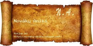 Nováky Anikó névjegykártya